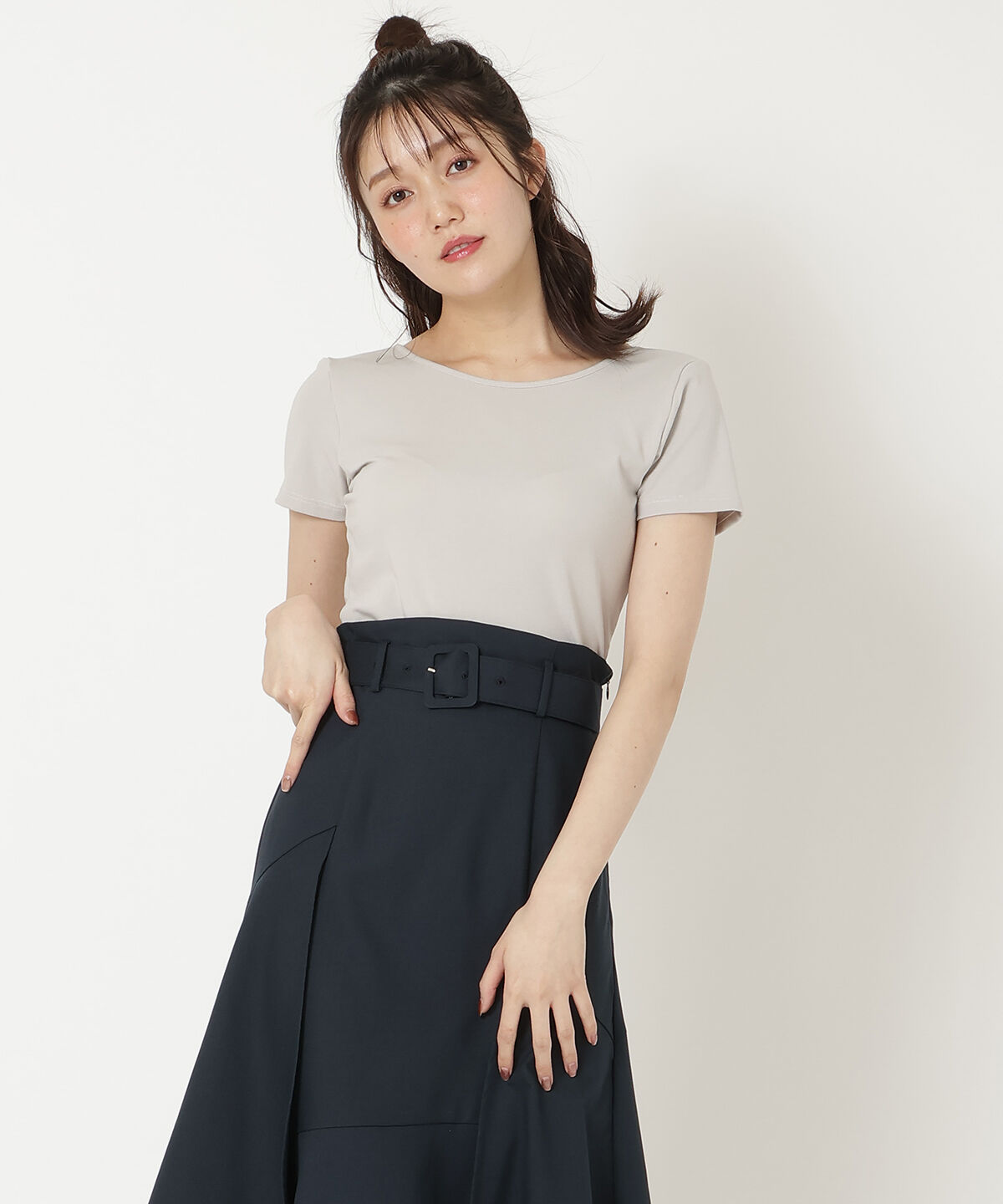 REDYAZEL「カップ付きTシャツ」|Tシャツ・カットソー|ライトグレー