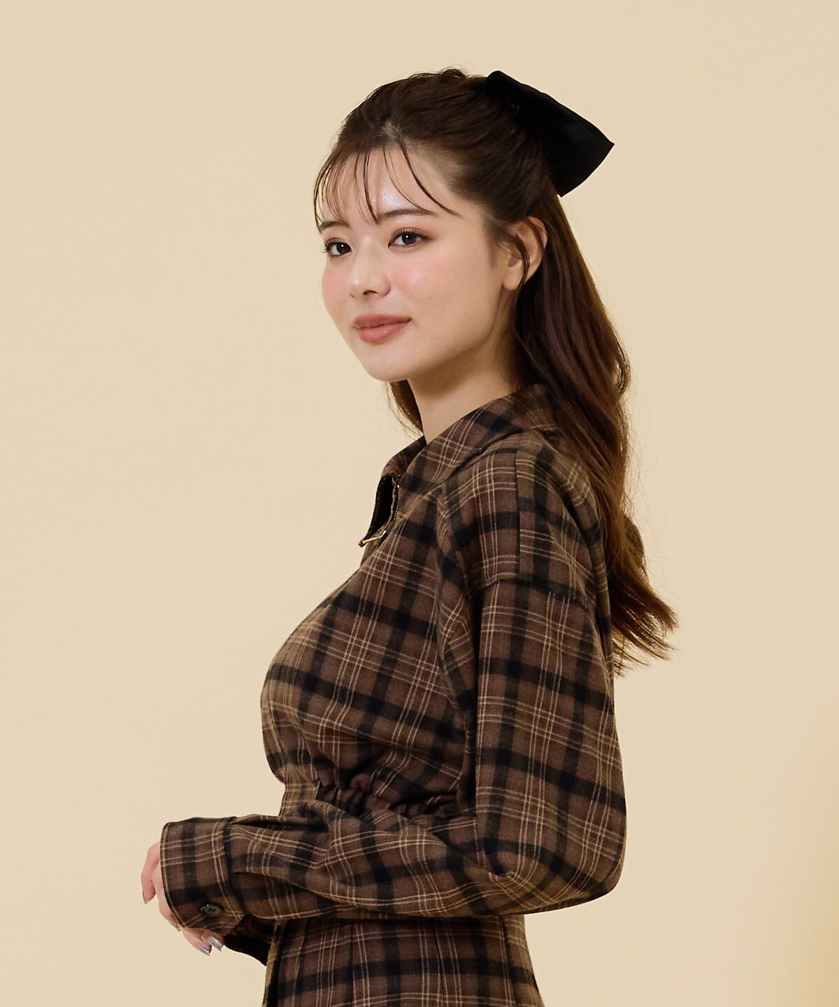 REDYAZEL「フロントジップチェックショートブルゾン」|ブルゾン・スタジャン|