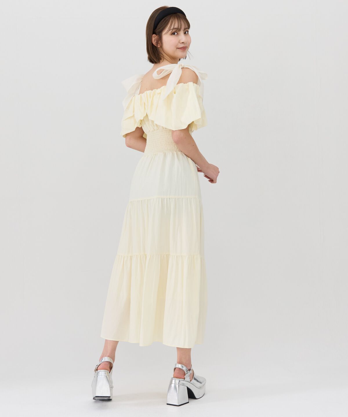 REDYAZEL「ショルダーリボンオフショルワンピース」|ワンピース|