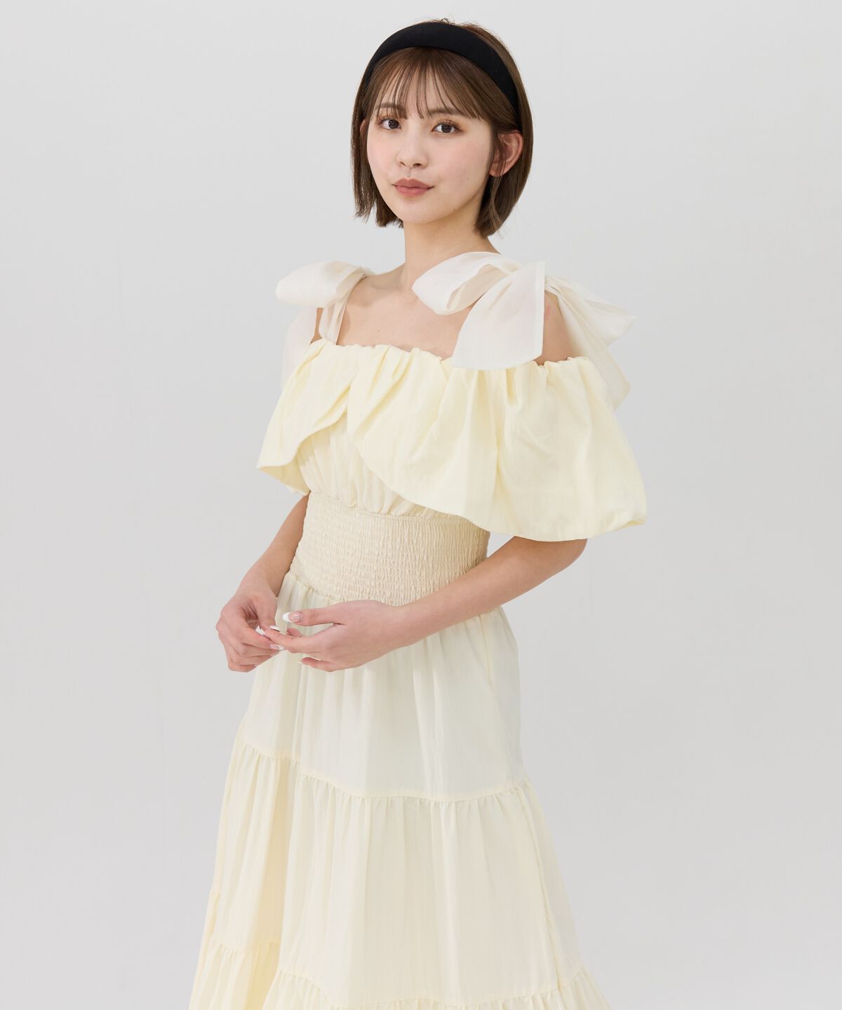 REDYAZEL「ショルダーリボンオフショルワンピース」|ワンピース|
