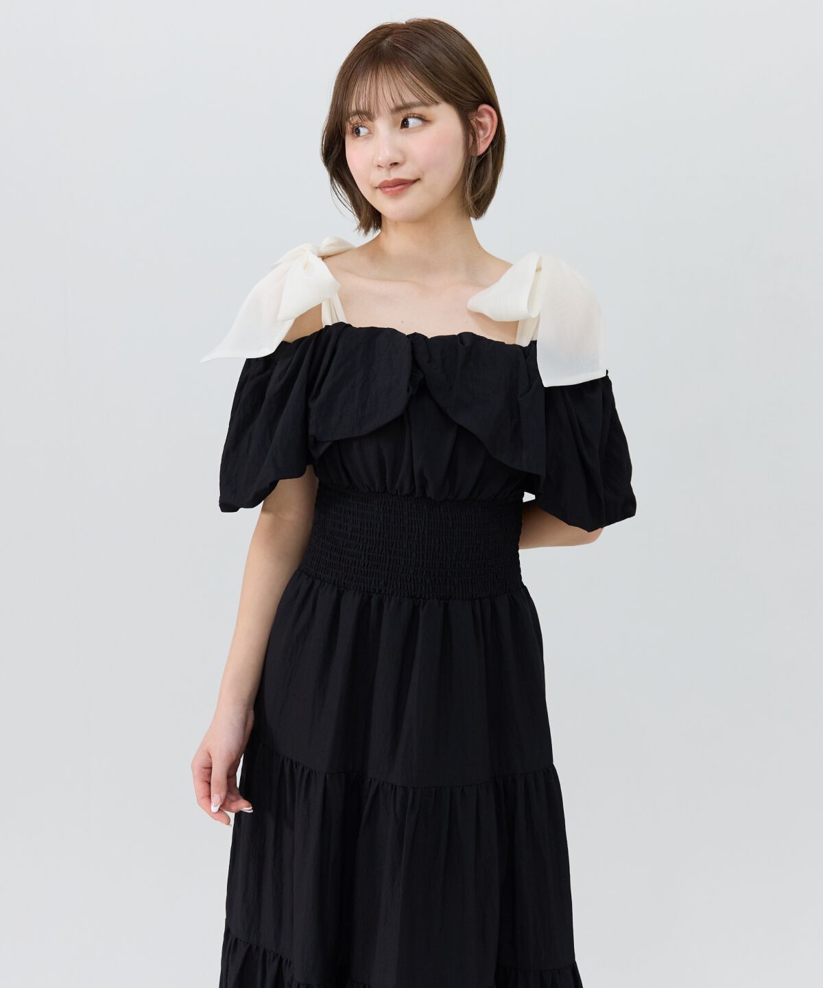 REDYAZEL「ショルダーリボンオフショルワンピース」|ワンピース|
