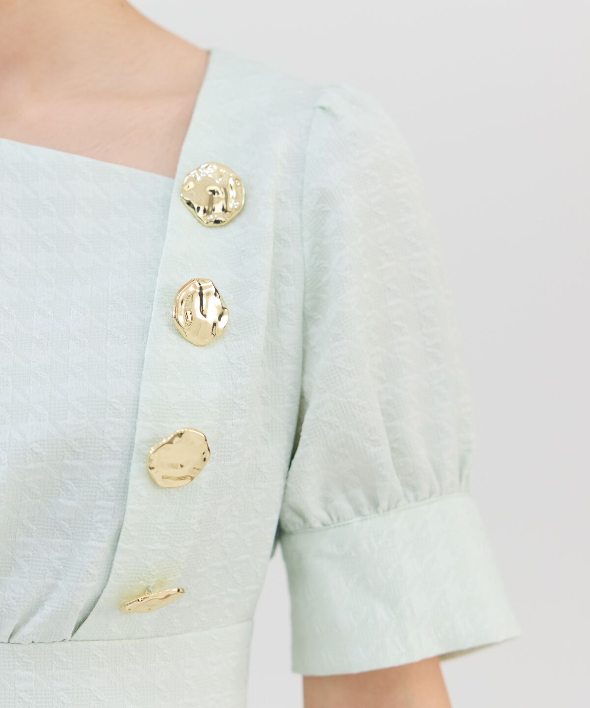 REDYAZEL「ニュアンスボタンジャガードワンピース」|ワンピース|