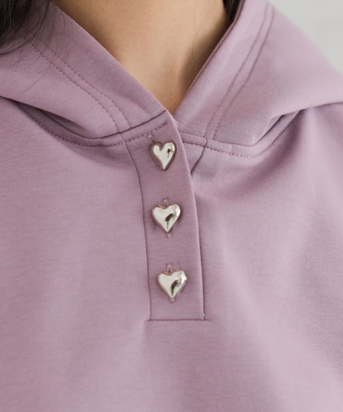 REDYAZEL「ハートボタンショートフーディー」|パーカー|