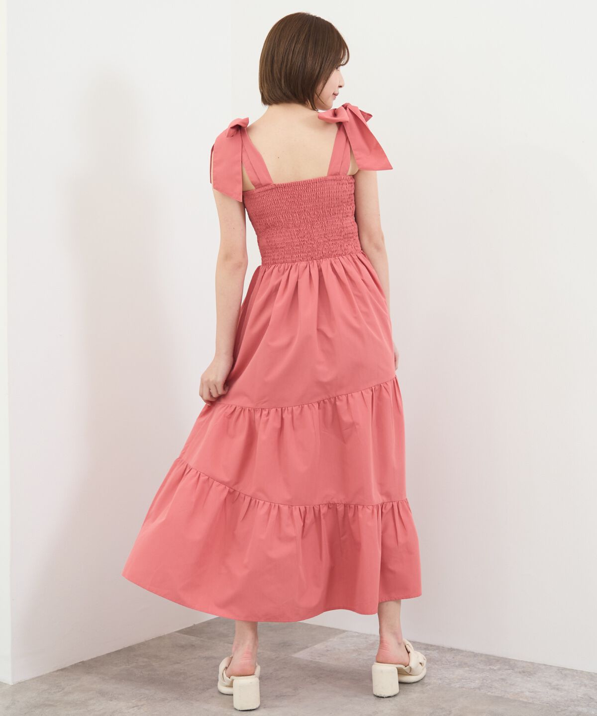 REDYAZEL「リボンショルダーティアードワンピース」|ワンピース|