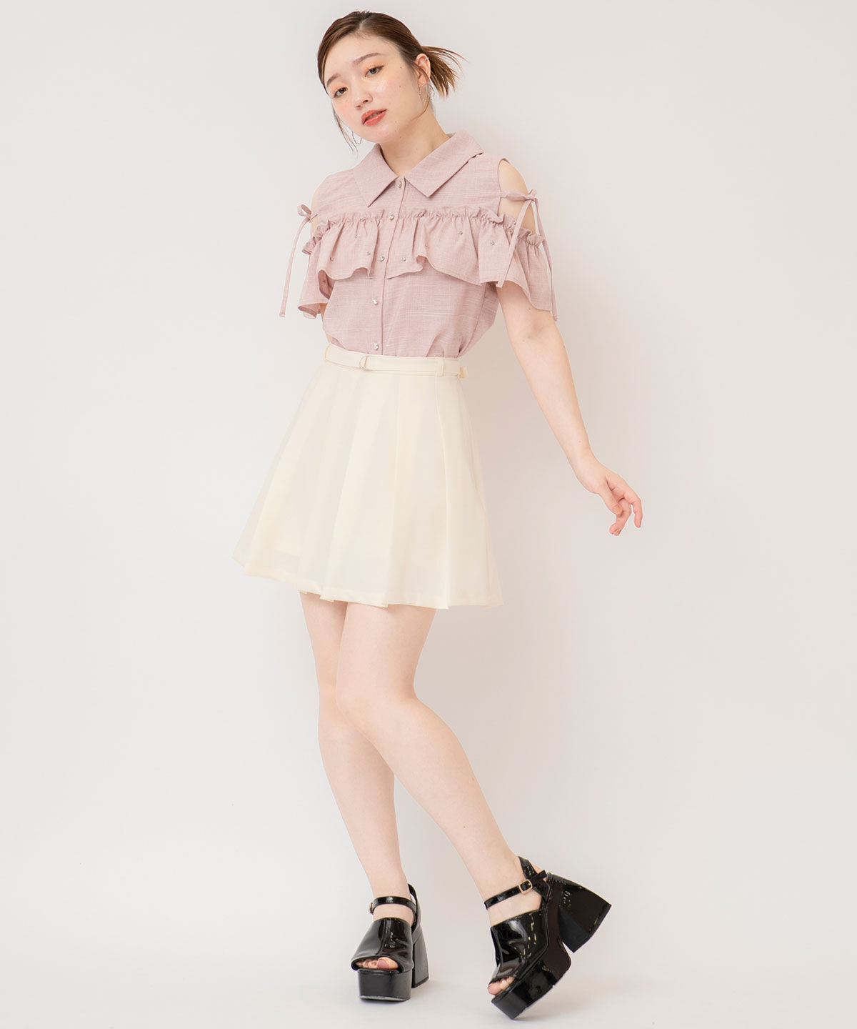 REDYAZEL「プリーツスカートルックショートパンツ」|キュロット|