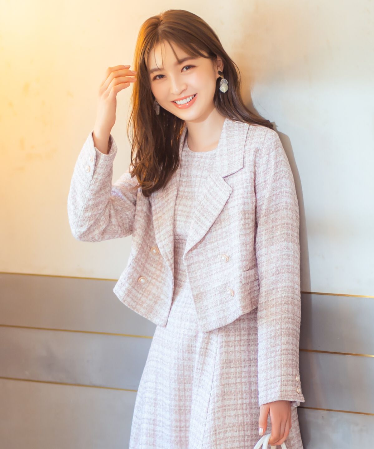 WILLSELECTION「ラメツイードダブルボタンジャケット」|テーラードジャケット|