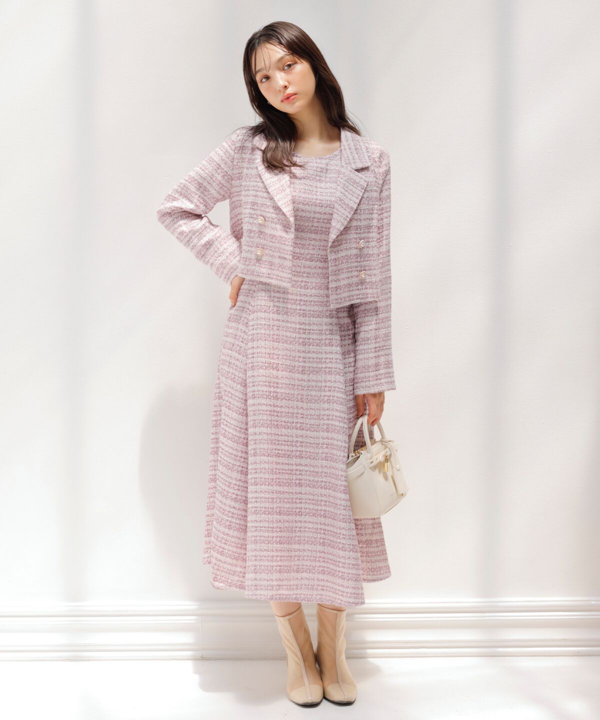 WILLSELECTION「ラメツイードダブルボタンジャケット」|テーラードジャケット|