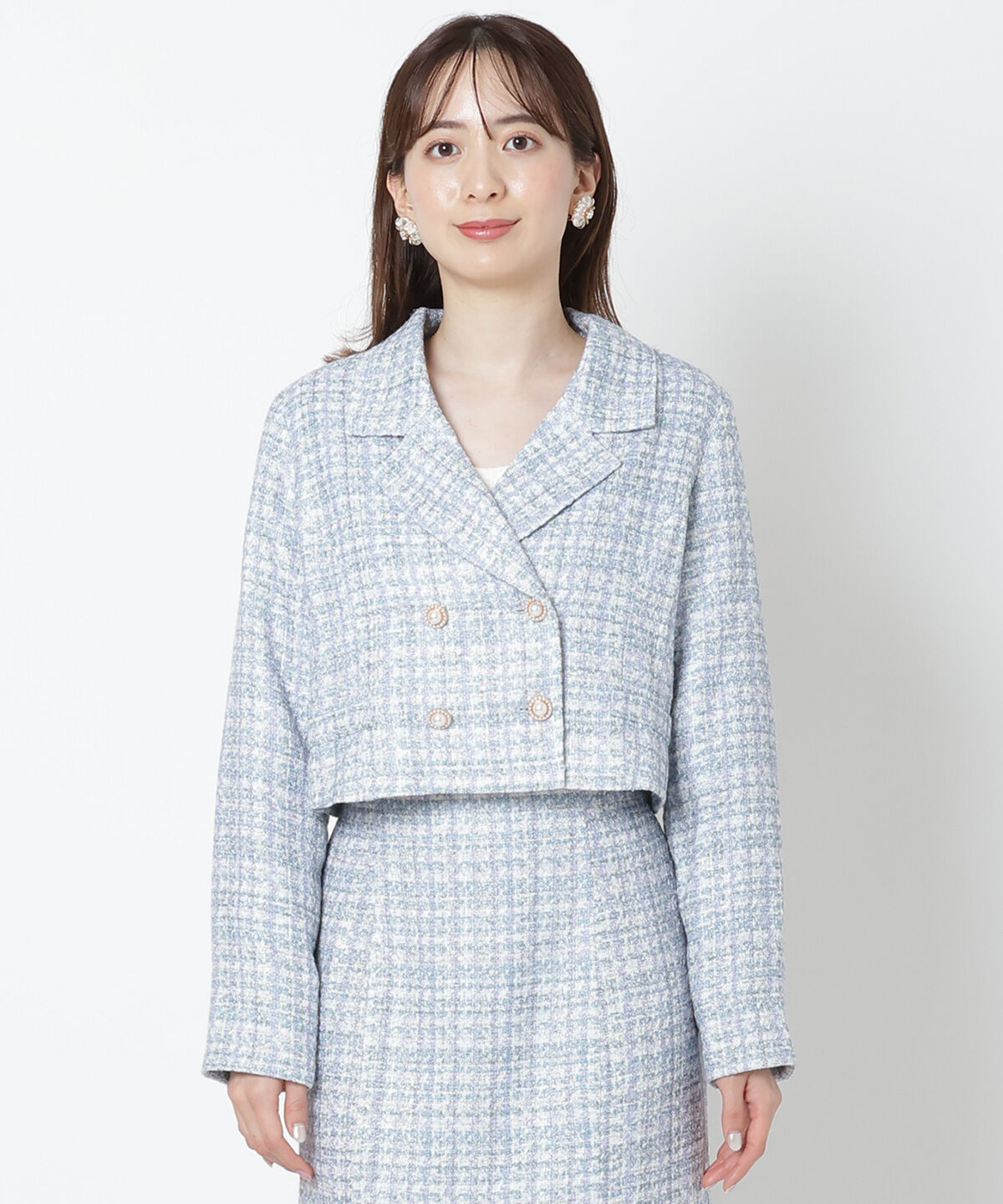 WILLSELECTION「ラメツイードダブルボタンジャケット」|テーラードジャケット|