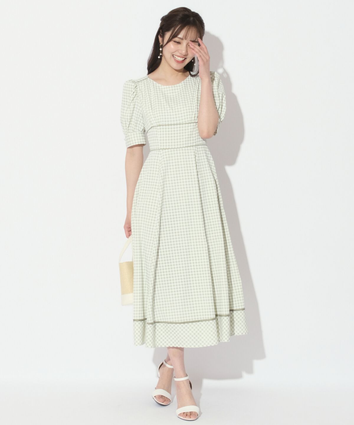 WILLSELECTION「ギンガムパフ袖ワンピース」|ワンピース|
