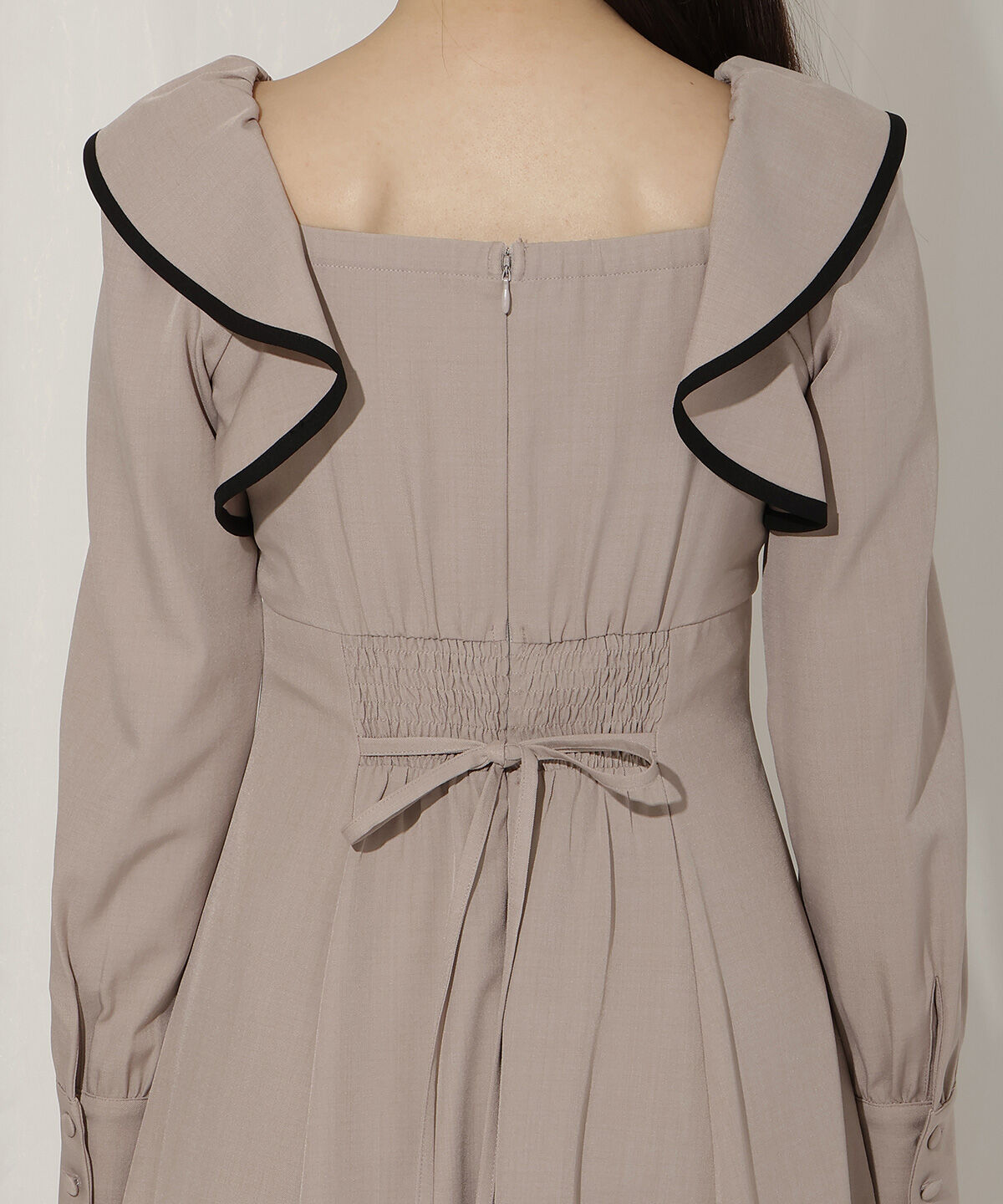 WILLSELECTION「配色パイピングフリルワンピース」|ワンピース|