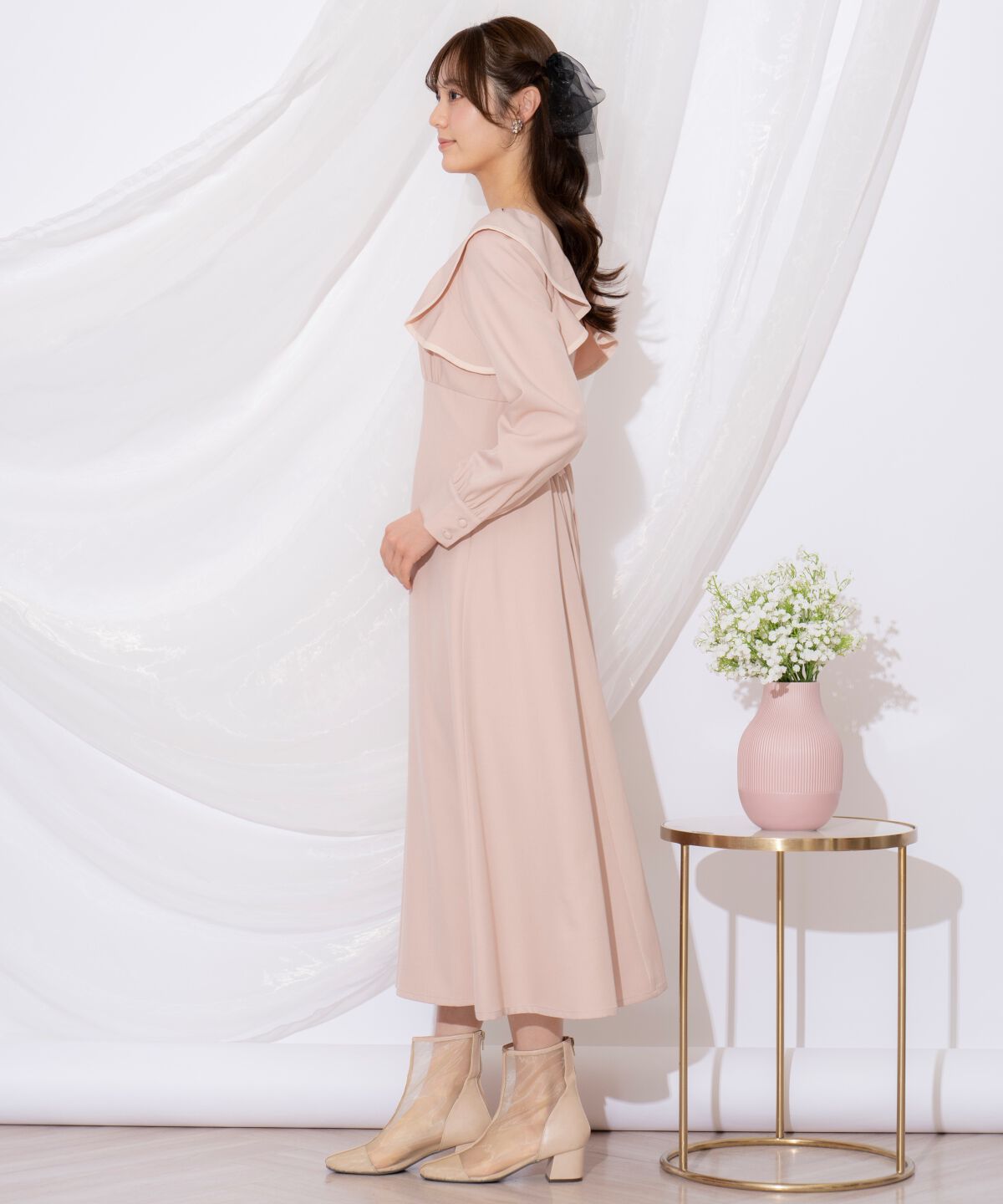 WILLSELECTION「配色パイピングフリルワンピース」|ワンピース|