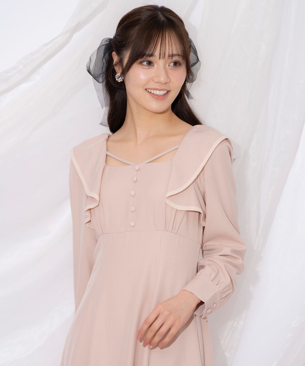 WILLSELECTION「配色パイピングフリルワンピース」|ワンピース|