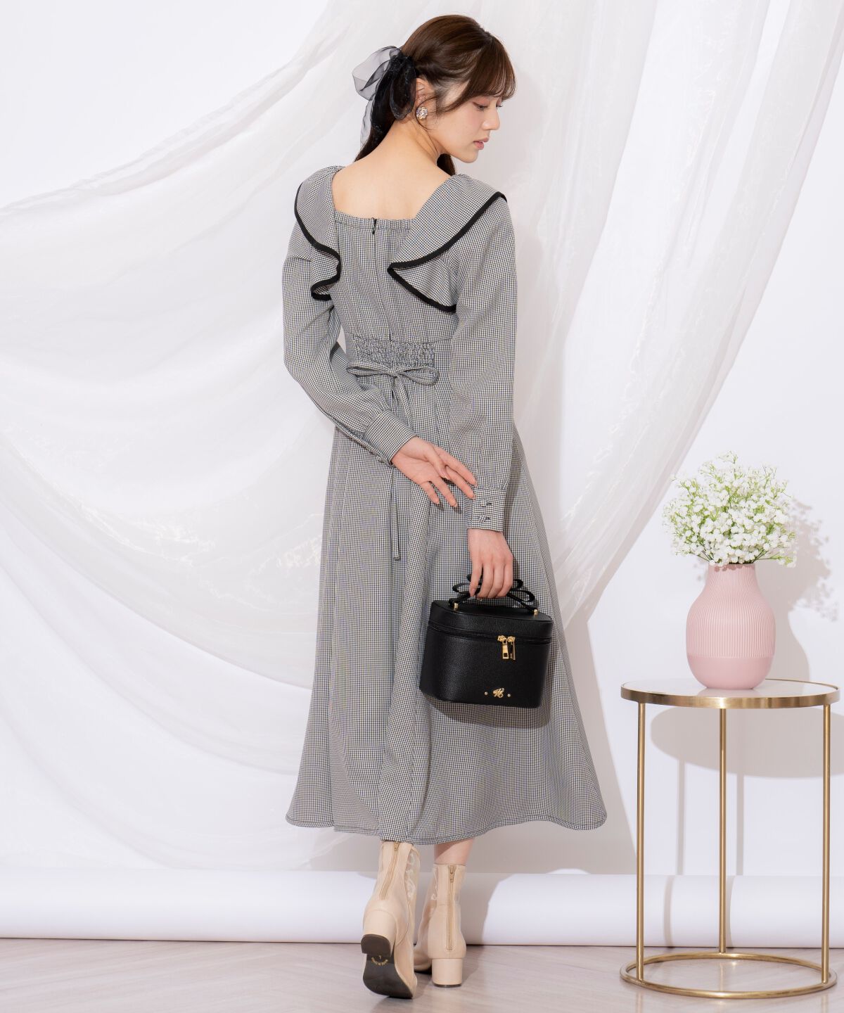 WILLSELECTION「配色パイピングフリルワンピース」|ワンピース|