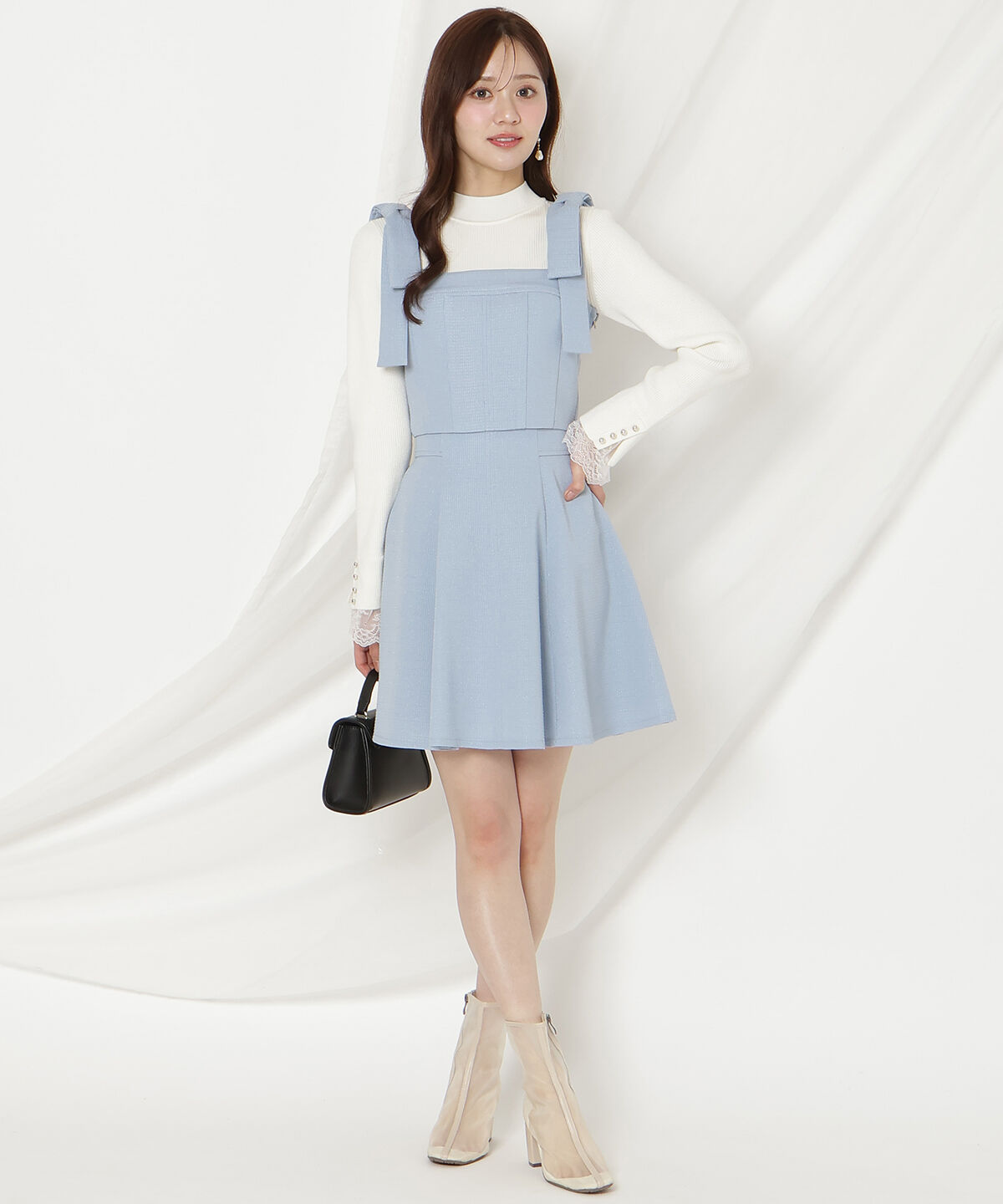 WILLSELECTION「ハイウエストフレアミニスカート」|フレア|ブルー