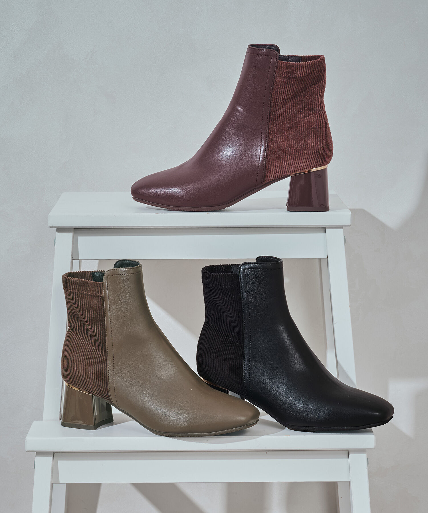 WA Oriental TRaffic「●2025秋冬新作● コーデュロイ コンビ ショートブーツ /52410」|ショートブーツ|