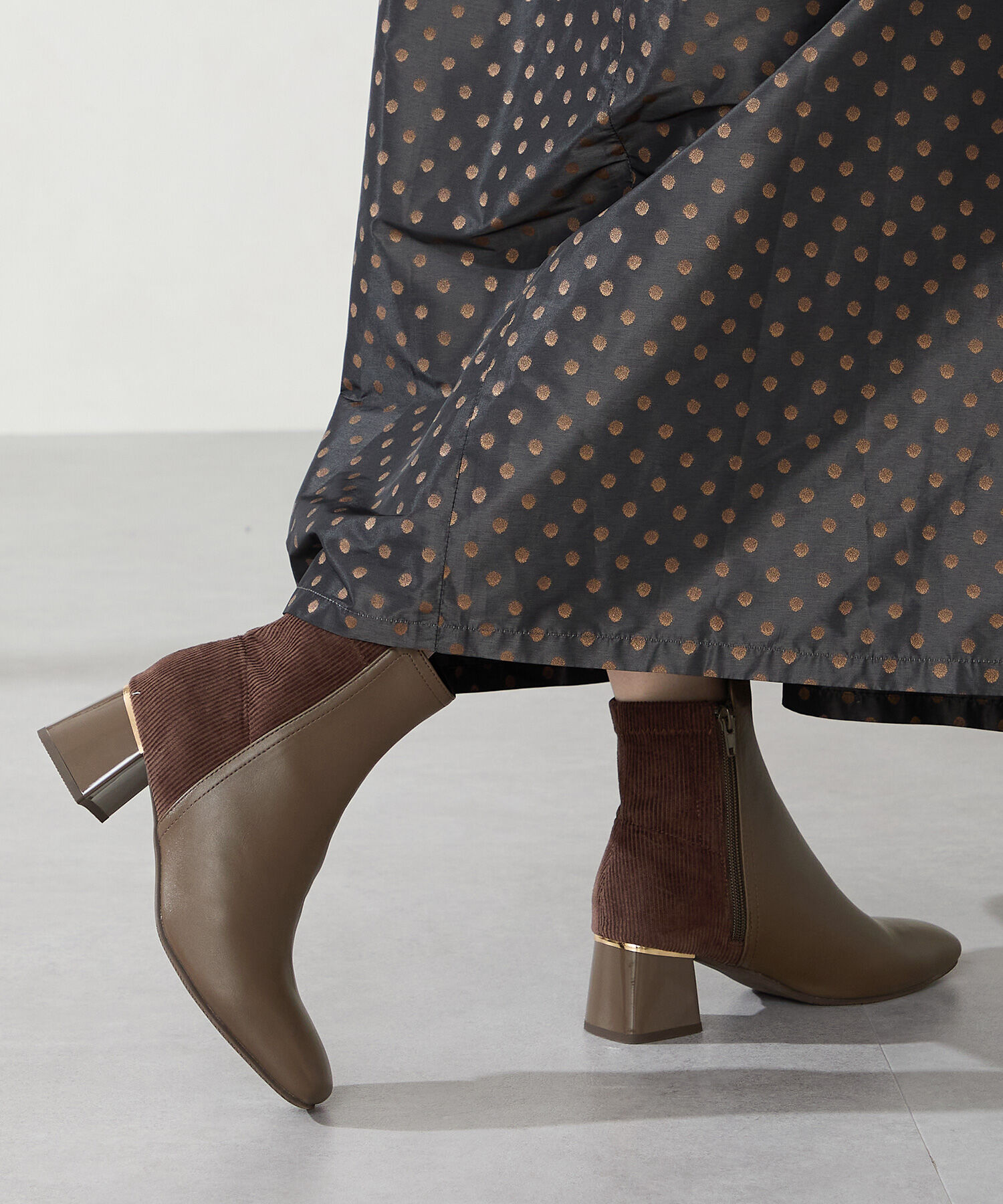 WA Oriental TRaffic「●2025秋冬新作● コーデュロイ コンビ ショートブーツ /52410」|ショートブーツ|