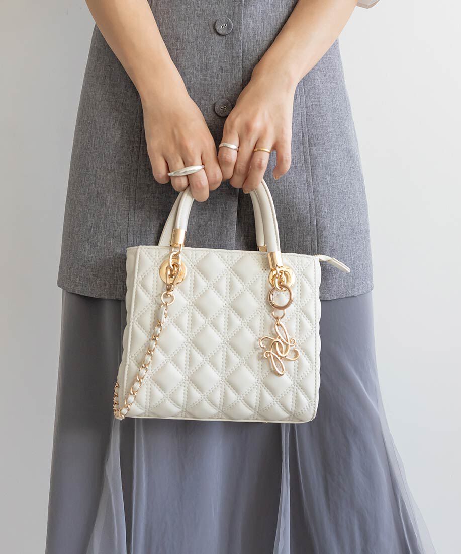  「2WAYキルティングバッグ」|ハンドバッグ|ホワイト