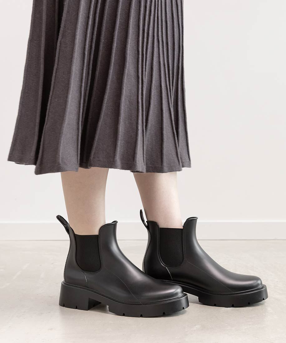  「ボリュームソールサイドゴアレインブーツ」|レインシューズ|