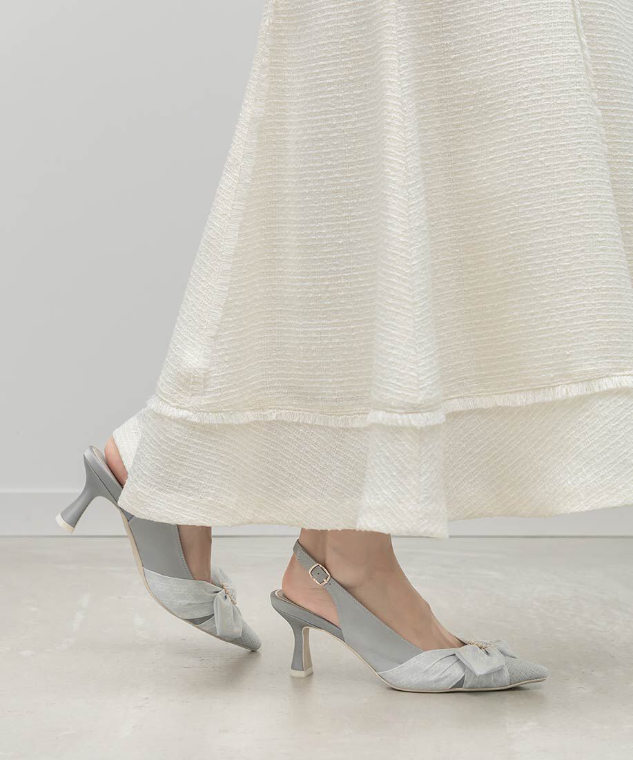  「モノグラムスカーフバックストラップパンプス」|パンプス|