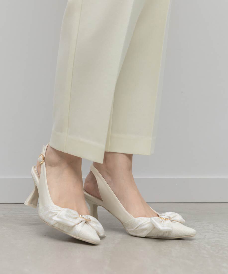  「モノグラムスカーフバックストラップパンプス」|パンプス|