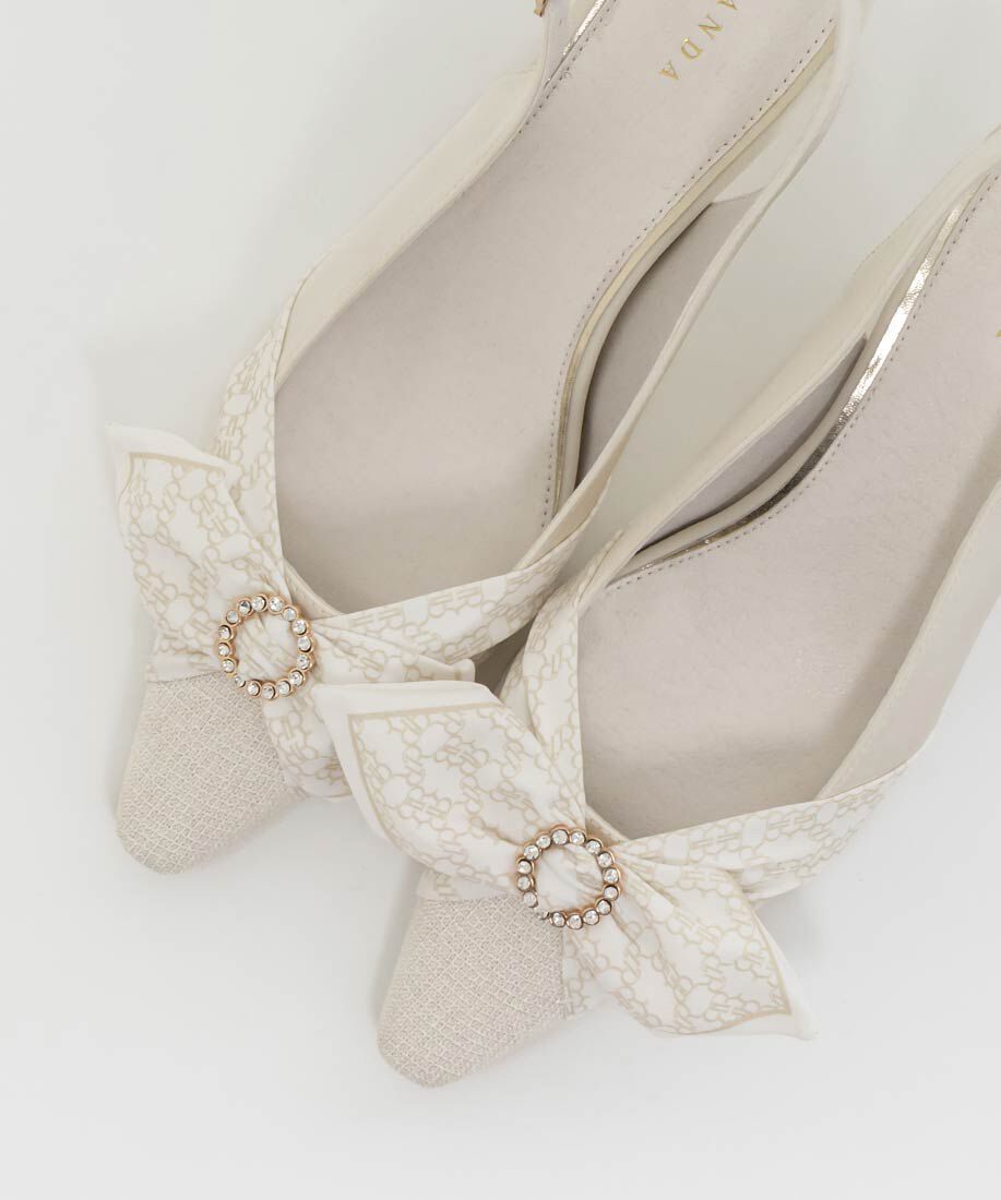  「モノグラムスカーフバックストラップパンプス」|パンプス|