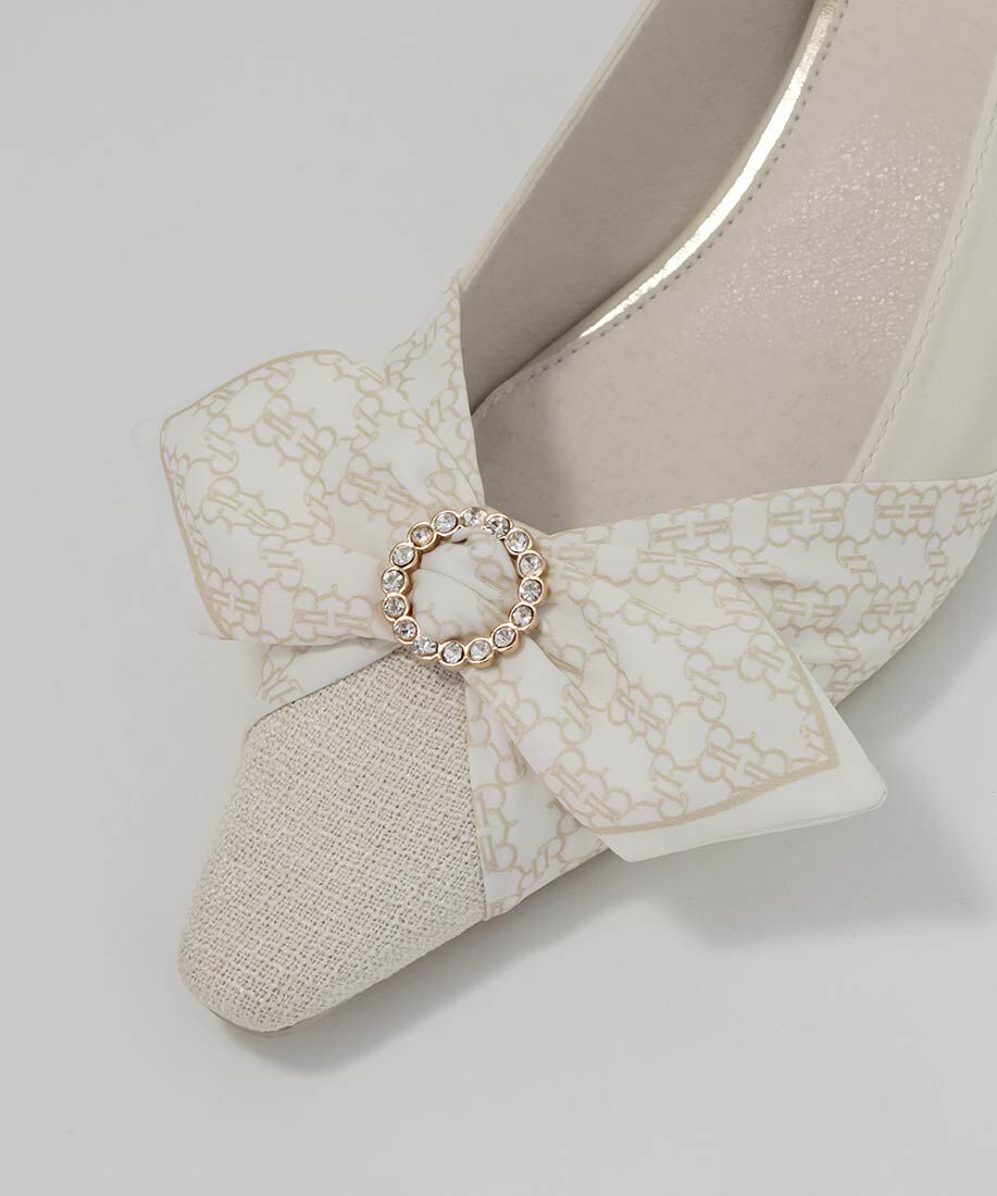  「モノグラムスカーフバックストラップパンプス」|パンプス|