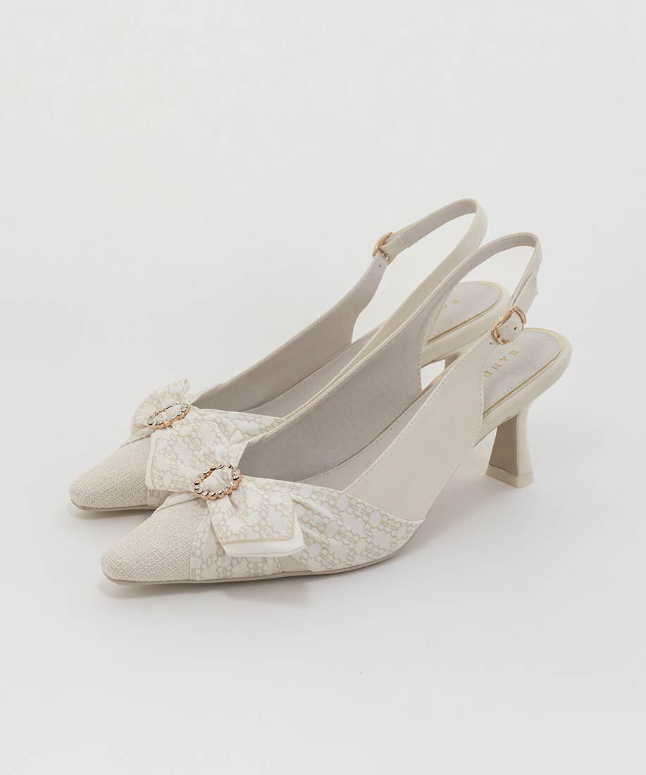  「モノグラムスカーフバックストラップパンプス」|パンプス|