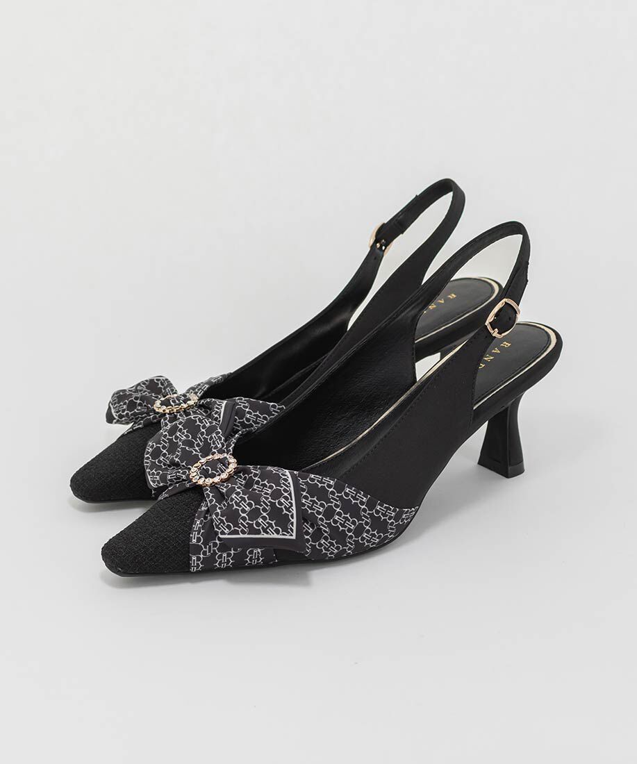  「モノグラムスカーフバックストラップパンプス」|パンプス|