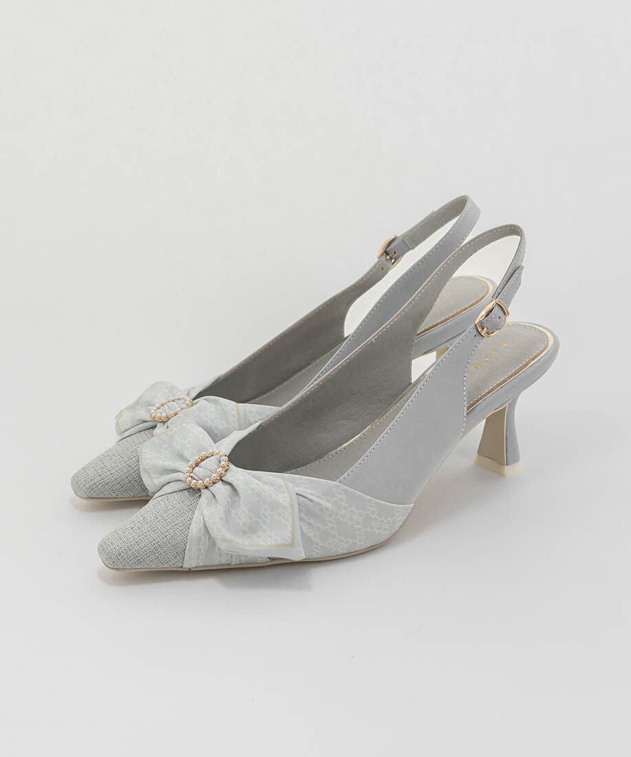  「モノグラムスカーフバックストラップパンプス」|パンプス|