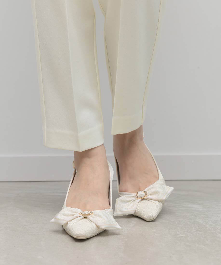  「モノグラムスカーフバックストラップパンプス」|パンプス|