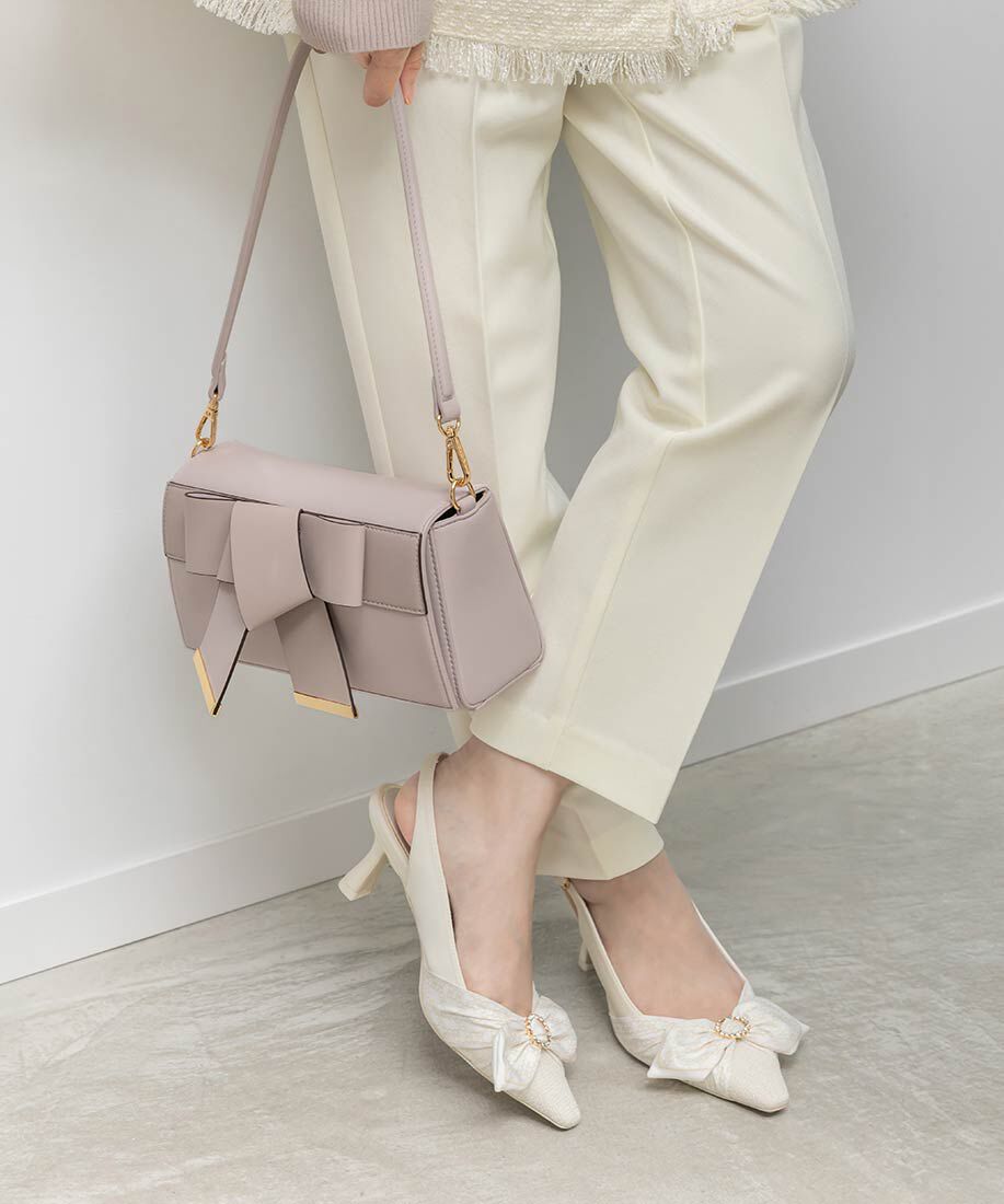  「モノグラムスカーフバックストラップパンプス」|パンプス|