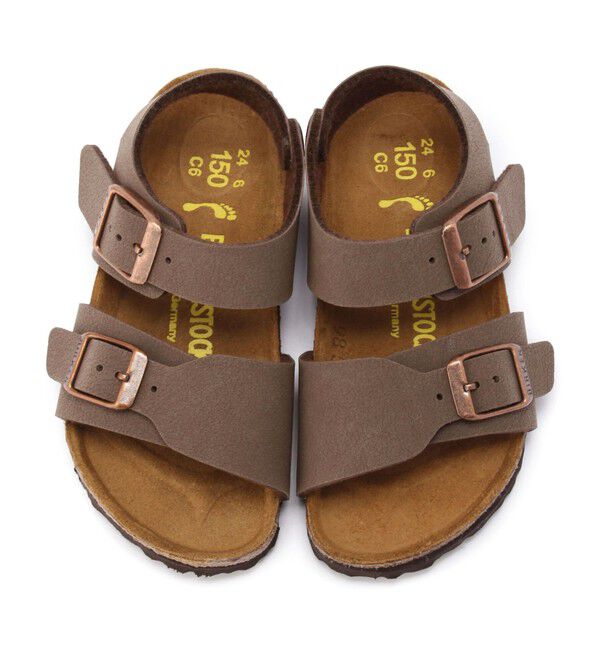 BIRKENSTOCK「【ビルケンシュトック】ニューヨーク/モカ ビルコフロー ヌバックレザー/サンダル キッズ」|サンダル|