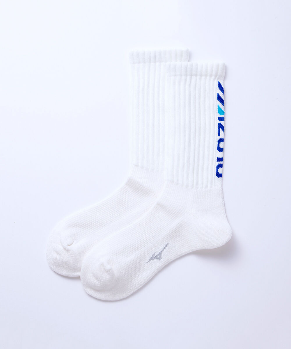 MIZUNO「ドライベクター薄手パイルレギュラーソックス ロゴ」|ソックス|ブルー