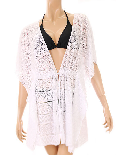 Riberce「【お水OK！リゾートアイテム】水着の上からサラッと羽織れる無地レースガウン」|その他|