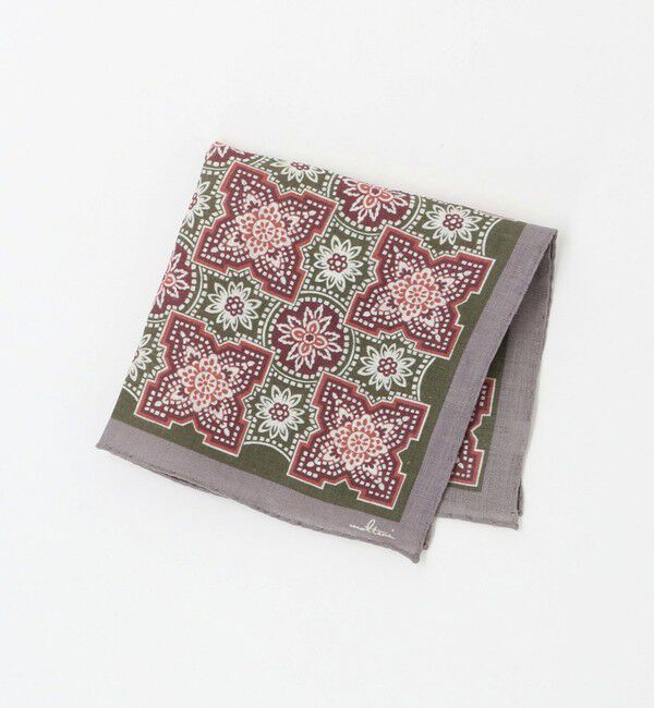 UNITED ARROWS「＜molteni＞ エスニック プリント ポケットチーフ」|ハンカチ|MD.GRAY