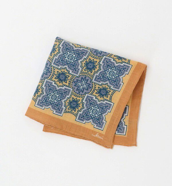 UNITED ARROWS「＜molteni＞ エスニック プリント ポケットチーフ」|ハンカチ|YELLOW