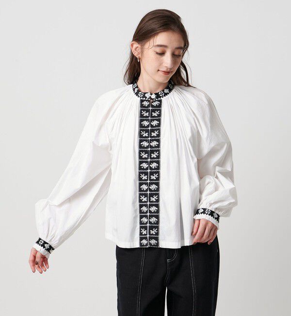 UNITED ARROWS「【別注】＜dahl&rsquo;ia＞エンブロイダリー ボリューム ブラウス」|シャツ・ブラウス|WHITE