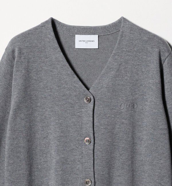 UNITED ARROWS「エンブロイダリー バイカラー カーディガン ‐ウォッシャブル‐」|カーディガン|