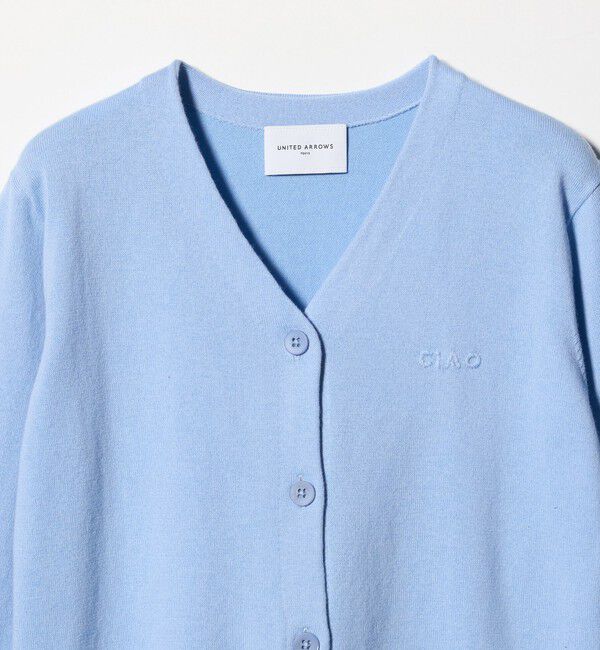 UNITED ARROWS「エンブロイダリー バイカラー カーディガン ‐ウォッシャブル‐」|カーディガン|