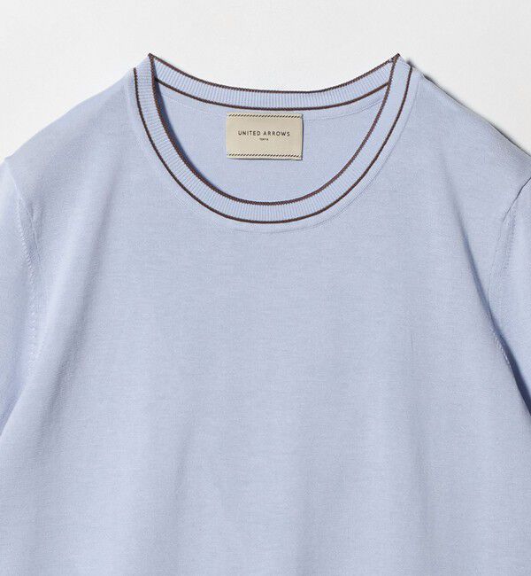 UNITED ARROWS「18G ハーフスリーブ クルーネックニット ‐ウォッシャブル‐」|ニット・セーター|