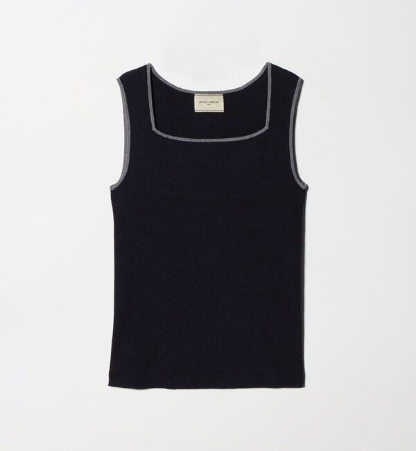 UNITED ARROWS「リブ スクエア キャミソールニット ‐ウォッシャブル‐」|タンクトップ|NAVY