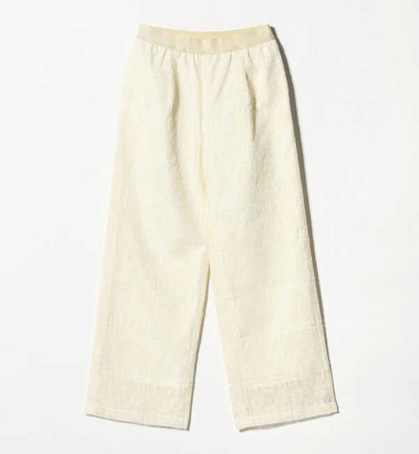 UNITED ARROWS green label relaxing「シアー レース パンツ」|チノ|OFF WHITE