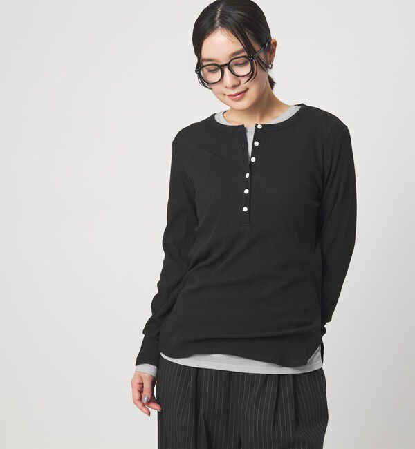 UNITED ARROWS green label relaxing「【WEB限定】＜at ease＞シアーテレコ ヘンリーネック カットソー」|Tシャツ・カットソー|