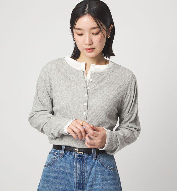 UNITED ARROWS green label relaxing「【WEB限定】＜at ease＞シアーテレコ ヘンリーネック カットソー」|Tシャツ・カットソー|