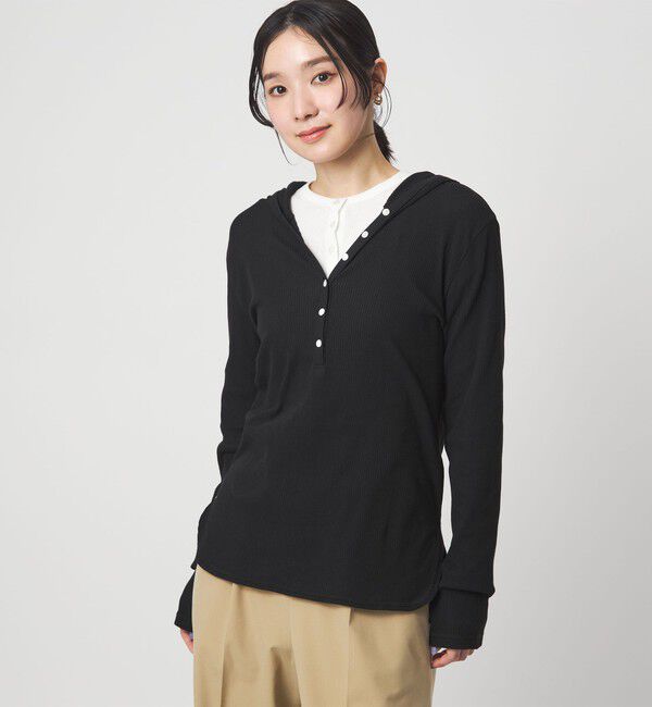 UNITED ARROWS green label relaxing「【WEB限定】＜at ease＞シアーテレコ フード ロングスリーブ カットソー」|Tシャツ・カットソー|