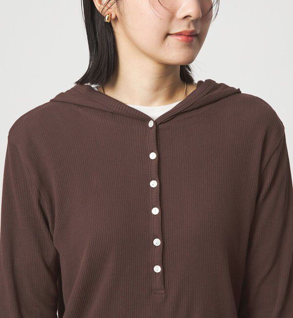 UNITED ARROWS green label relaxing「【WEB限定】＜at ease＞シアーテレコ フード ロングスリーブ カットソー」|Tシャツ・カットソー|