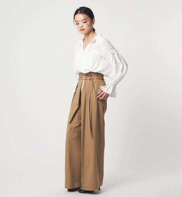 EMMEL REFINES「＜EMMEL REFINES＞EM フリルギャザー スキッパー ブラウス」|シャツ・ブラウス|