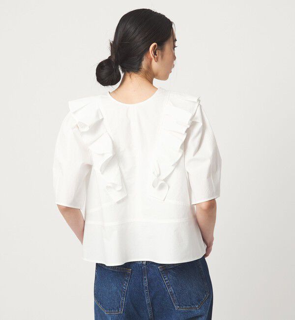 EMMEL REFINES「＜EMMEL REFINES＞EM タックフリル 5スリーブ ブラウス」|シャツ・ブラウス|