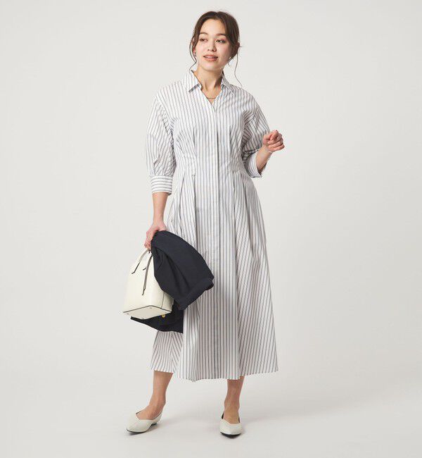 UNITED ARROWS green label relaxing「シャツ襟 フィット＆フレア タック 5分袖 ワンピース」|ワンピース|その他1