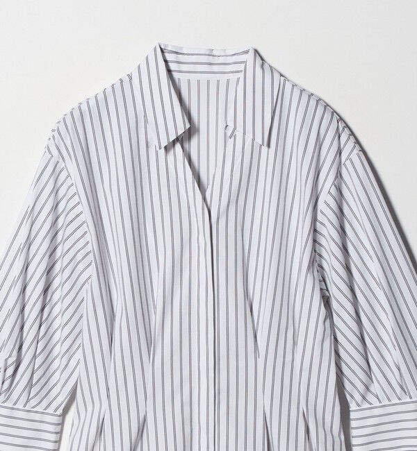 UNITED ARROWS green label relaxing「シャツ襟 フィット＆フレア タック 5分袖 ワンピース」|ワンピース|